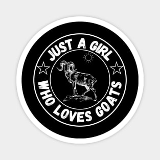 Just A Girl Who Loves Goats, Cute Colorful Goat Magnet